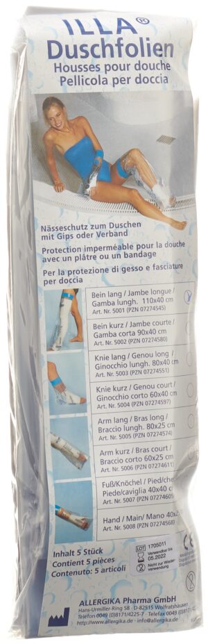 ILLA Dusch Schutzfolie 110x40cm Bein     Btl 5 Stk