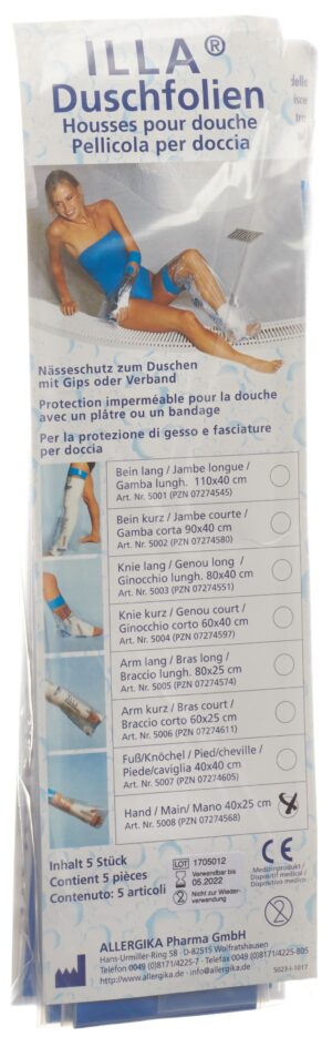 ILLA Dusch Schutzfolie 40x25cm Hand      Btl 5 Stk