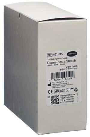 DERMAPLAST STRETCH Gazebinde 6cmx4m weiss   20 Stk