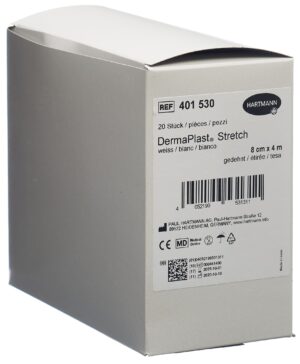 DERMAPLAST STRETCH Gazebinde 8cmx4m weiss   20 Stk