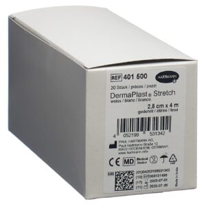 DERMAPLAST STRETCH Gazebinde 2.5cmx4m weiss 20 Stk