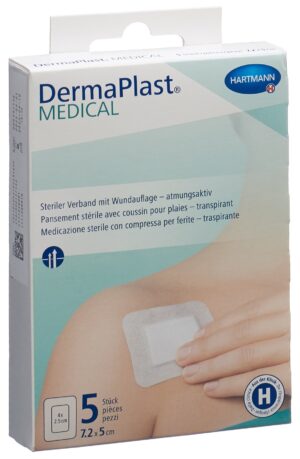 DERMAPLAST Medical Vliesverband 7.2x5cm 5 Stk