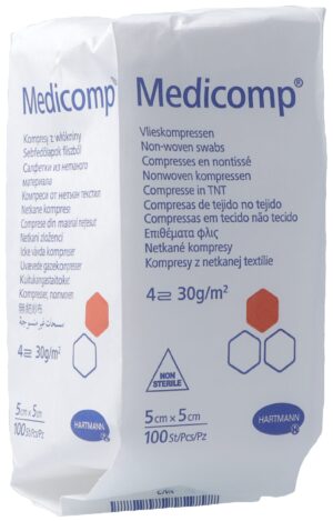 MEDICOMP 4 fach S30 5x5cm unsteril     Btl 100 Stk