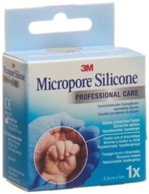 3M MICROPORE Silicone Rollenpflaster 2.5cmx5m