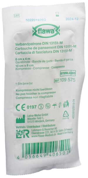FLAWA Verbandpatrone 8x10cm+8cmx4m steril