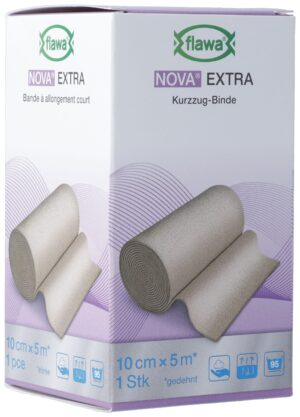 FLAWA NOVA EXTRA Kurzzugbinde 10cmx5m hautfarbig