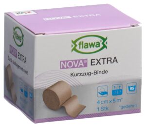 FLAWA NOVA EXTRA Kurzzugbinde 4cmx5m hautfarbig