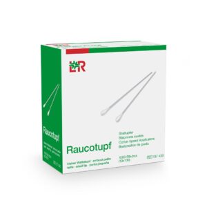 RAUCOTUPF Wattestäbch Holz 15cm kl KopfBtl 100 Stk