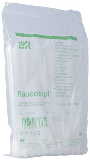 RAUCOTUPF Wattestäbch 15cm gr Kopf      Btl 50 Stk