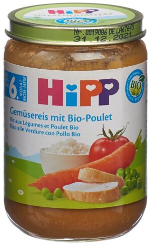 HIPP Gemüsereis mit Bio-Poulet          Glas 190 g