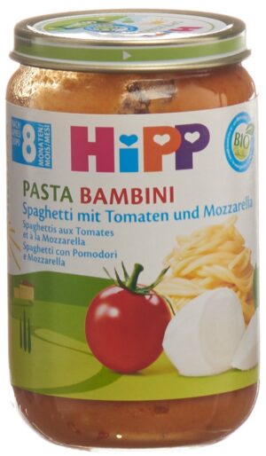 HIPP Pasta Bambini Spaghetti Tomat Mozzar 8M 220 g