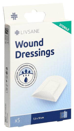 LIVSANE Sterile Wound Dressings 7.5x10cm     5 Stk