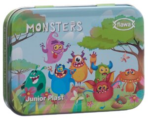 FLAWA Junior Plast Strips Monsters Tin BBox 20 Stk