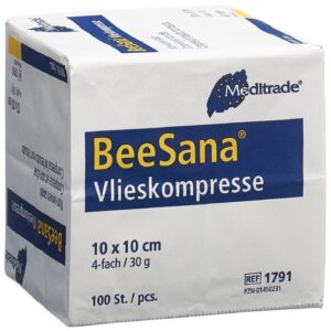 BEESANA Vlieskompr 10x10cm 30g/m2 4f   Btl 100 Stk