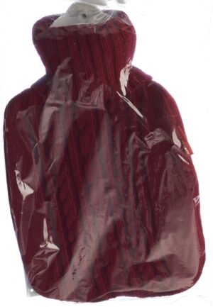 FROSCH Wärmflasche PVC 1.8l Strickbezug rot