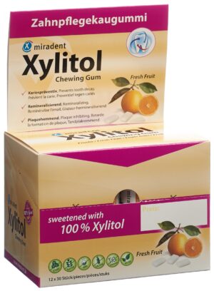MIRADENT Xylitol Kaugummi Frucht         12 30 Stk