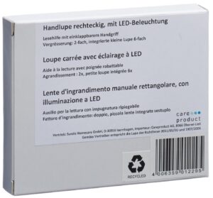 SUNDO Handlupe mit LED-Beleuchtung rechteckig