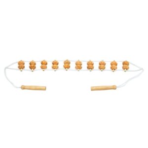 SUNDO Massage Rueckenrollband aus Holz 10x2 Rollen