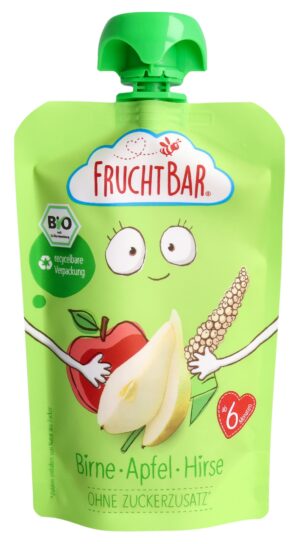 FRUCHTBAR Fruchtpüree Bio Birn Apf Hir   Btl 100 g