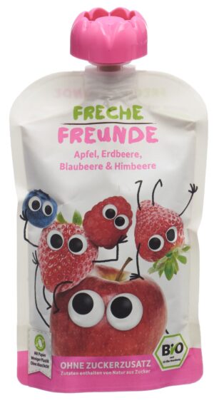 FRECHE FREUNDE Quetschm Apf Erdb Blaub&HiBtl 100 g