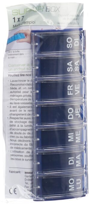 SUPAIRBOX 1x7 Wochendispenser D/F blau