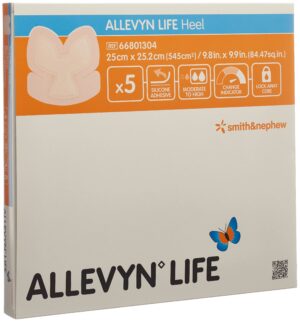 ALLEVYN LIFE HEEL Silik-Schaumverb 25x25.2cm 5 Stk
