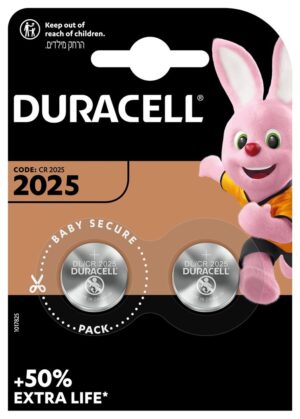DURACELL Batt CR2025 3V Lithium B2 XL  Blist 2 Stk