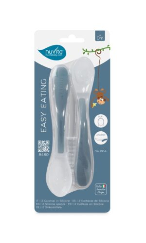 NUVITA Silikonloeffel blau (n) 2 Stk