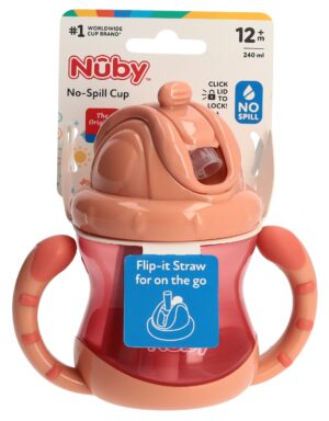 NUBY Flip-It Trinkhalmtasse 240ml Twin Handle