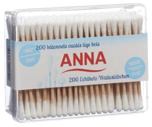 ANNA Wattestäbchen Holz                    200 Stk