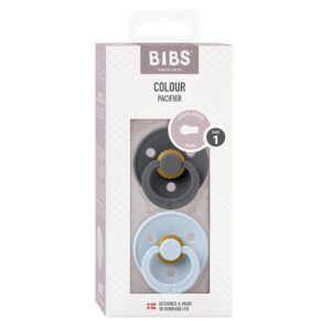 BIBS Colour Latex Round 0-6m iron baby bl 2 Stk