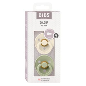 BIBS Colour Latex Round 6-12m ivory sage     2 Stk