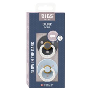 BIBS Colour Latex Round 0-6m iron gl bl gl   2 Stk