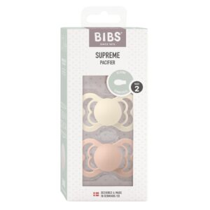 BIBS Supreme Silic Symm 6-12m ivory blush 2 Stk