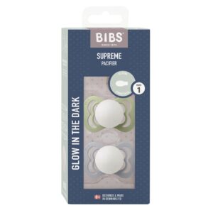 BIBS Silicone Symmetrical 0-6m sage cl Glow 2 Stk