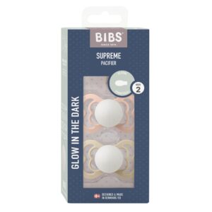 BIBS Silicone Symmetrical 6-12m blu van Glow 2 Stk