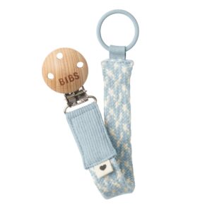 BIBS Nuggi Clip braided baby blue/ivory
