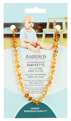 AMBEROS Natur Bernsteinkette Baby Baro Honey