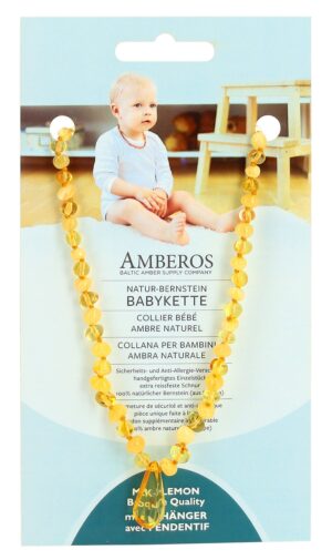 AMBEROS Natur Bernsteinkette Anhaeng Baro Milk Lem