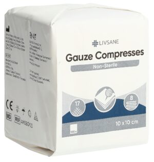 LIVSANE Mullkompresse 10x10cm unst         100 Stk