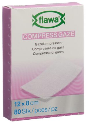 FLAWA Gazekompressen geschn 8x12cm keimred 80 Stk