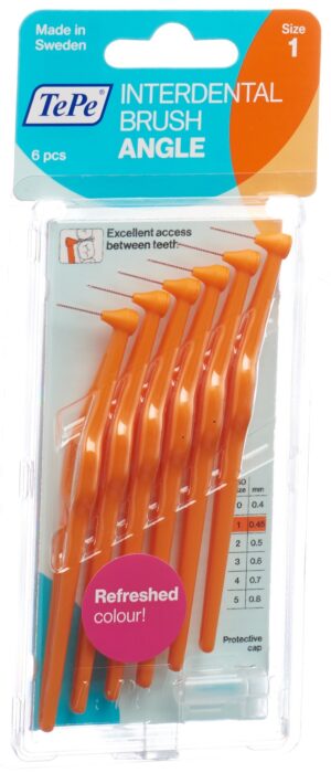 TEPE Angle Interdental-Brush 0.45mm orange   6 Stk