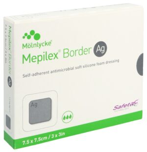 MEPILEX Ag Border Schaumverband 7.5x7.5cm    5 Stk