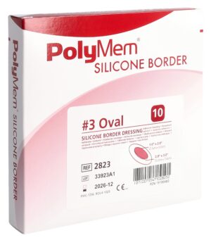 POLYMEM Silicone Border Dressing 5x7.6cm 10 Stk