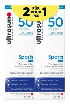 ULTRASUN Sports Gel SPF 50 Duo         2 Fl 100 ml