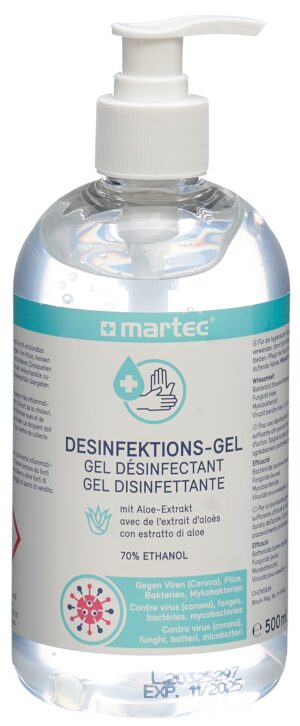 MARTEC Hände-Desinfektions-Gel mit Pumpe Fl 500 ml