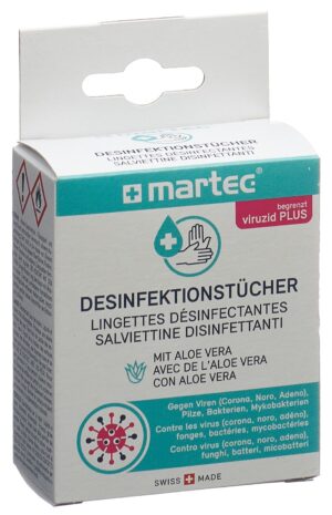 MARTEC Desinfektionstücher mit Aloe veraBtl 10 Stk