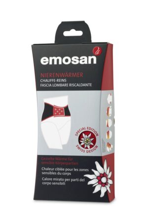 EMOSAN Nierenwaermer Velcro S schwarz A Edelweiss