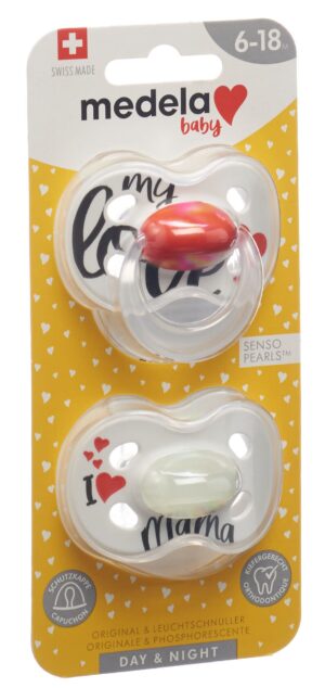 MEDELA Baby Nuggi Day&Night 6-18 Sig Love    2 Stk