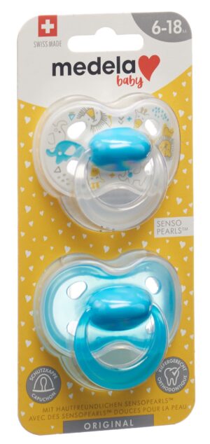 MEDELA Baby Nuggi Original 6-18 Blau         2 Stk